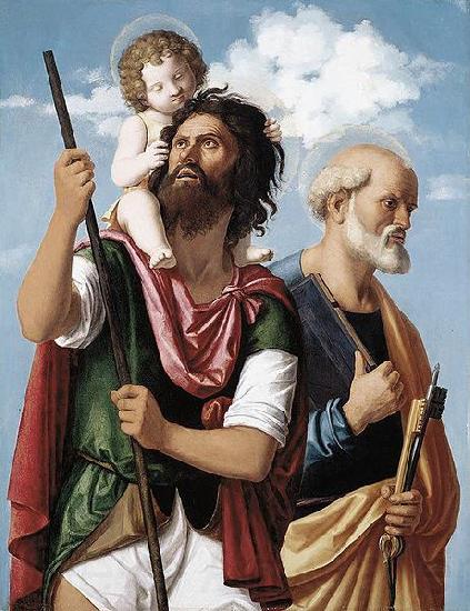 CIMA da Conegliano St Christopher with the Infant Christ and St Peter France oil painting art